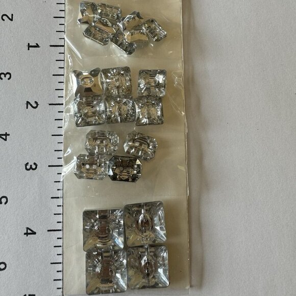 BUTTONS CLEAR FACETED RHINESTONES- Scrapbooking Embellishment Stampin Up Bazzill - Picture 3 of 8